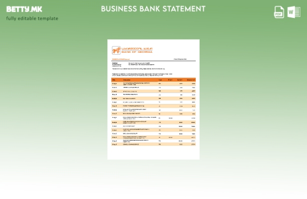 модерен стил Извештај за деловна сметка за проверка на банката на Грузија Шаблон